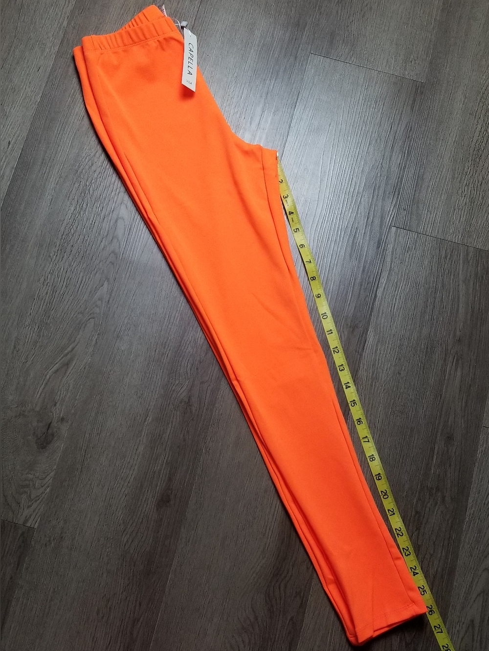 Capella Apparel Women's Orange Stretch Leggings (Size S/Junior) - Picture 9 of 10